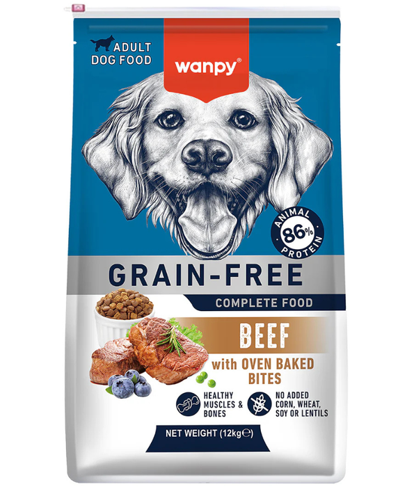 Wanpy – Grain-Free Beef Adult Dry Dog Food, High Animal Protein, Hypoallergenic, All Breed Sizes Adult Dog Food - 1.5 kg - 12 kg