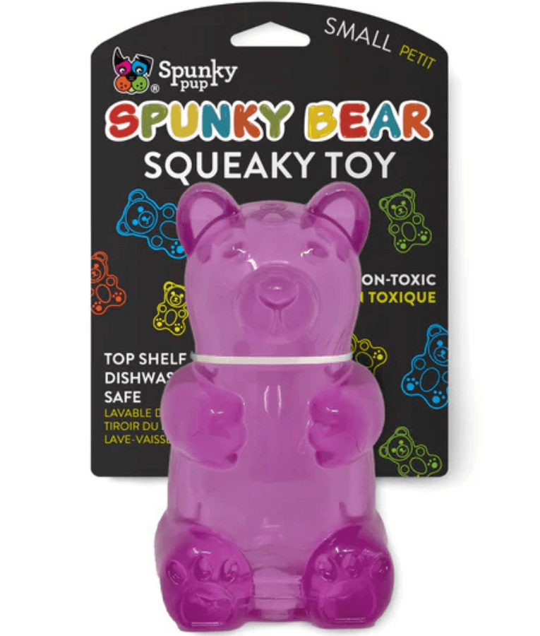 Spunky Pup - Gummy Bear Squeaky Toy, Non-Toxic Durable Rubber, Chew Toy for Dogs - Small