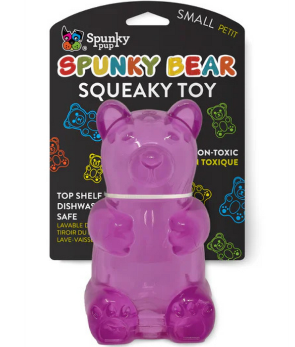 Spunky Pup - Gummy Bear Squeaky Toy, Non-Toxic Durable Rubber, Chew Toy for Dogs - Small