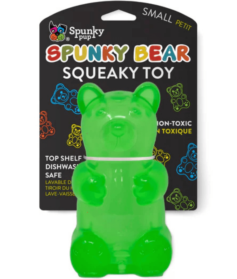 Spunky Pup - Gummy Bear Squeaky Toy, Non-Toxic Durable Rubber, Chew Toy for Dogs - Small