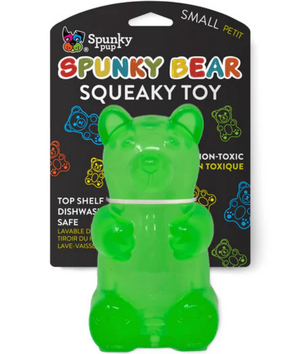 Spunky Pup - Gummy Bear Squeaky Toy, Non-Toxic Durable Rubber, Chew Toy for Dogs - Small