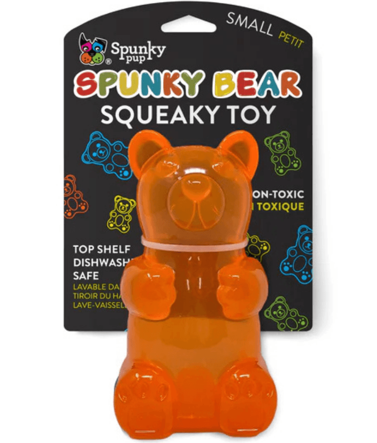Spunky Pup - Gummy Bear Squeaky Toy, Non-Toxic Durable Rubber, Chew Toy for Dogs - Small
