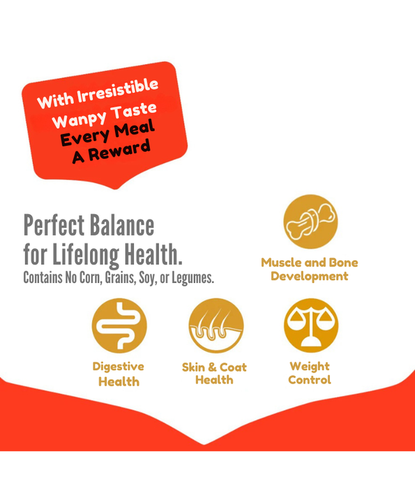 Wanpy – Grain-Free Beef Adult Dry Dog Food, High Animal Protein, Hypoallergenic, All Breed Sizes Adult Dog Food - 1.5 kg - 12 kg