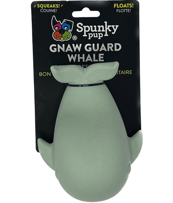 Spunky Pup - Gnaw Guard Whale Foam Toy, Textured Dental Chew, Floating Squeaky Dog Toy