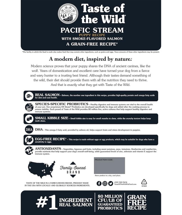Taste of The Wild - Pacific Stream Puppy- Smoked Salmon 2kg - 12 kg