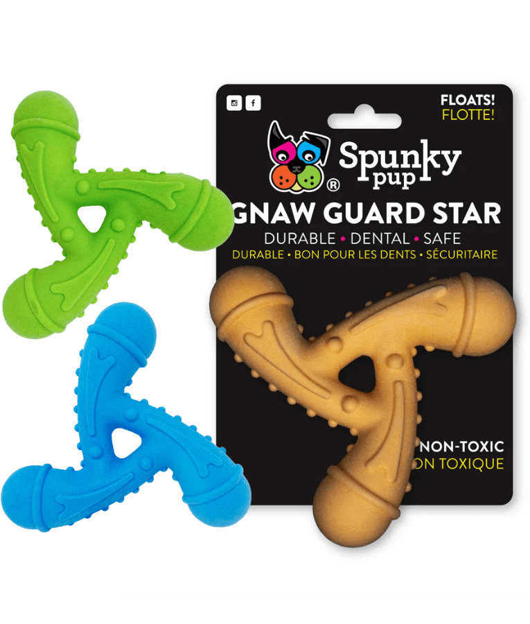 Spunky Pup - Gnaw Guard Star Foam Toy, Textured Dental Chew - Floating Dog Toy