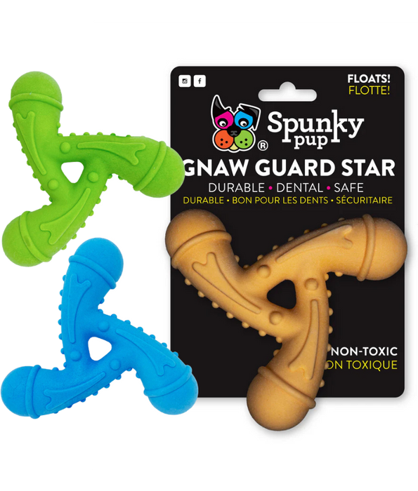Spunky Pup - Gnaw Guard Star Foam Toy, Textured Dental Chew - Floating Dog Toy