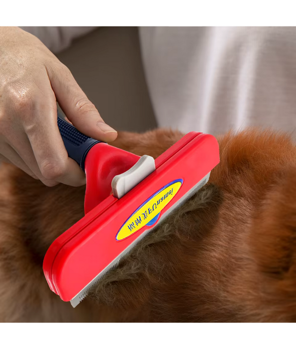 Funamei - Professional Deshedding Tool, Long Hair Designer, Reduces Shedding Up to 90% for Dogs - Medium & Large