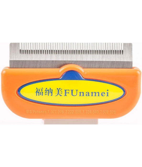 Funamei - Professional Deshedding Tool, Long Hair Designer, Reduces Shedding Up to 90% for Dogs - Medium & Large