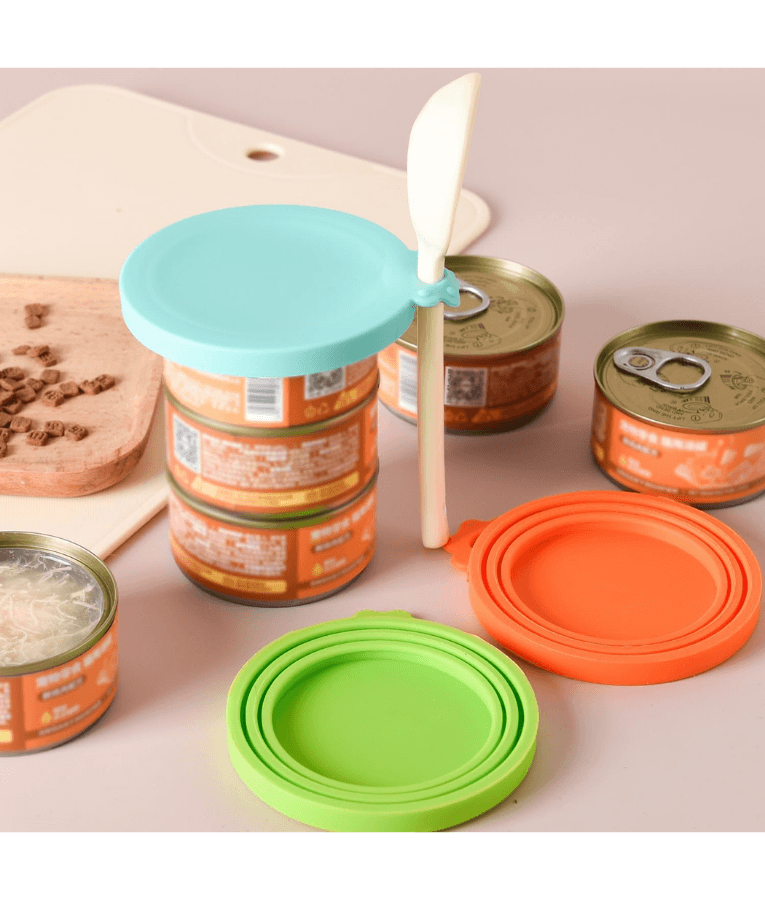 Nobby - Silicone Can Lids, Durable Silicone, Dishwasher Safe, Universal Pet Food Can Covers - 9cm