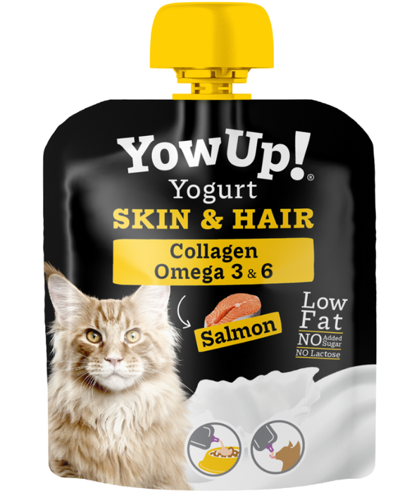 YowUp! - Yogurt for Cats, Skin & Hair, Salmon & Collagen, Omega 3 & 6, Low Fat - 85g