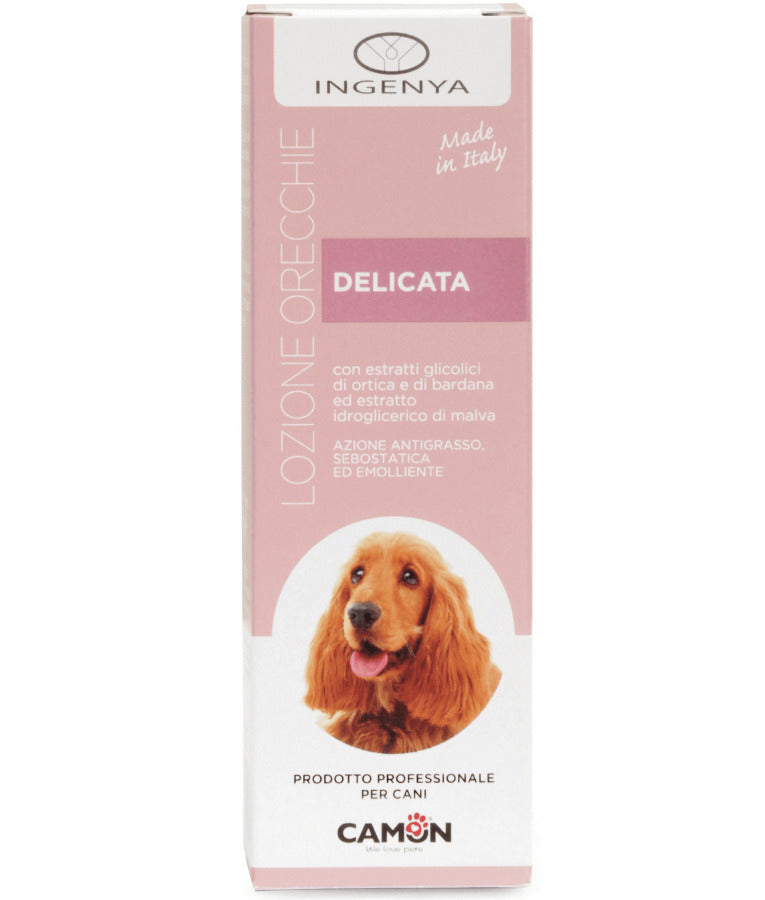 Camon - Gentle Dog Ear Lotion, Nettle Extract, Burdock Extract, Mallow Extract, Ear Cleaning, Soothing & Sebum Regulation - 100ml