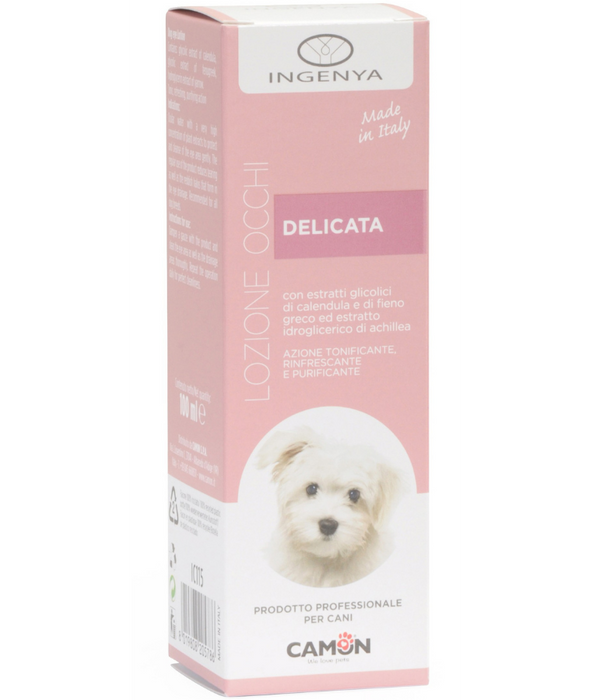 Camon - Gentle Dog Eye Lotion, Calendula Extract, Fenugreek Extract, Yarrow Extract, Eye Cleaning, Soothing & Tear Stain Reduction - 100ml