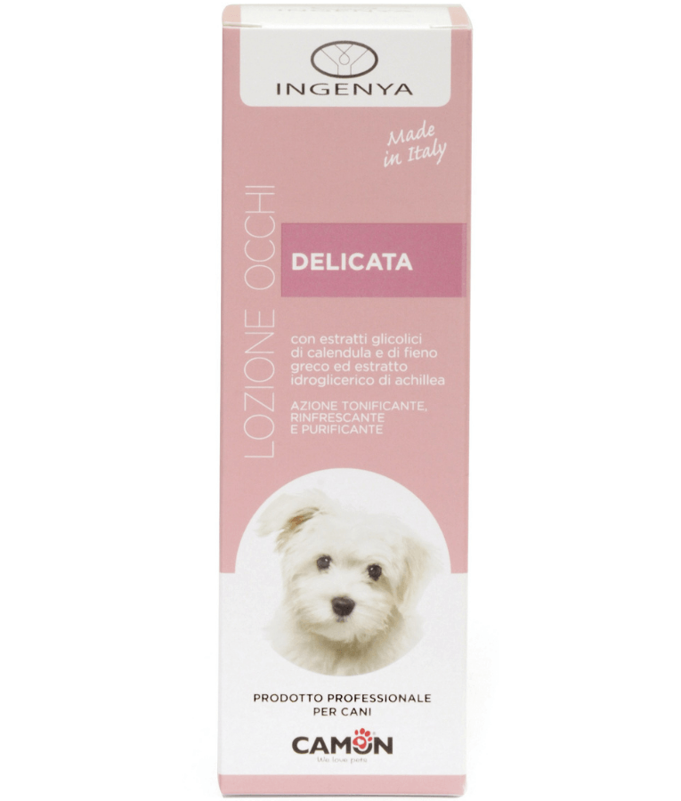 Camon - Gentle Dog Eye Lotion, Calendula Extract, Fenugreek Extract, Yarrow Extract, Eye Cleaning, Soothing & Tear Stain Reduction - 100ml