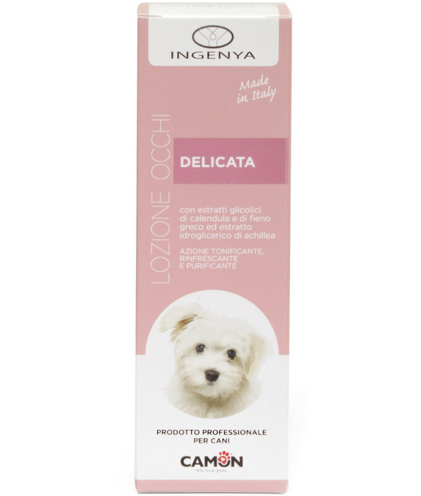 Camon - Gentle Dog Eye Lotion, Calendula Extract, Fenugreek Extract, Yarrow Extract, Eye Cleaning, Soothing & Tear Stain Reduction - 100ml