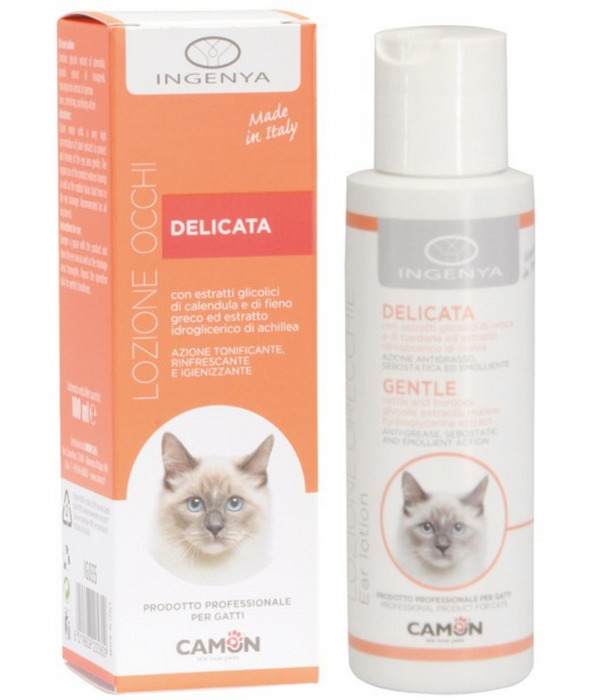 Camon - Gentle Eye Lotion for Cats, Calendula Extract, Fenugreek Extract, Yarrow Extract, Eye Cleaning, Soothing & Tear Stain Reduction - 100ml