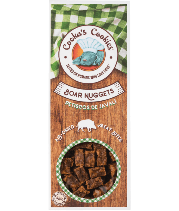Cooka’s Cookies - Boar Nuggets, High-Protein Dog Training Treats, Novel Protein, All Life Stages, All Breed Sizes - 60 g