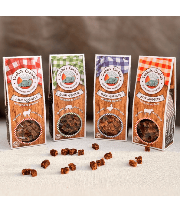 Cooka’s Cookies - Boar Nuggets, High-Protein Dog Training Treats, Novel Protein, All Life Stages, All Breed Sizes - 60 g