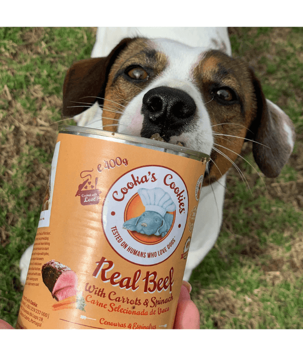 Cooka’s Cookies - Real Beef With Potatoes And Spinach, High Meat Wet Dog Food Recipe, Complete & Natural Nutrition, All Life Stages, All Breed Sizes - 400 g