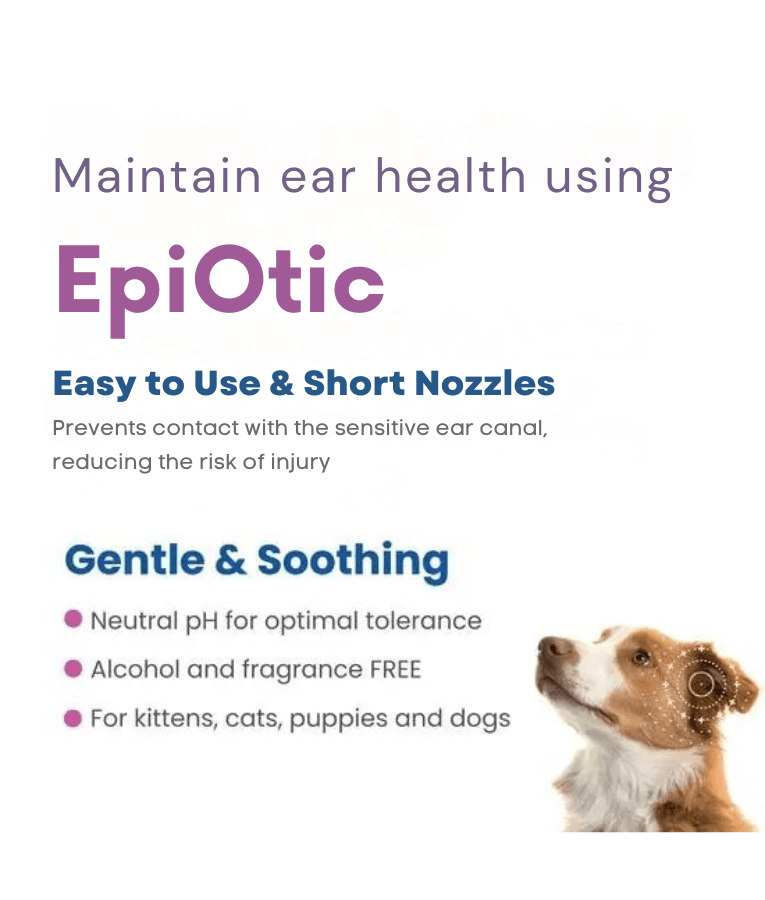 EpiOtic - Ear Cleaner, Antibacterial, pH Neutral, Cats & Dogs All Life Stages, Ear Hygiene & Wax Removal - 125 ml