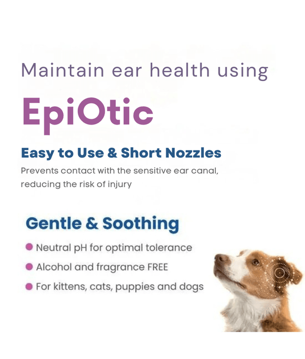 EpiOtic - Ear Cleaner, Antibacterial, pH Neutral, Cats & Dogs All Life Stages, Ear Hygiene & Wax Removal - 125 ml