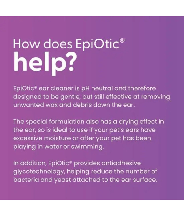 EpiOtic - Ear Cleaner, Antibacterial, pH Neutral, Cats & Dogs All Life Stages, Ear Hygiene & Wax Removal - 125 ml