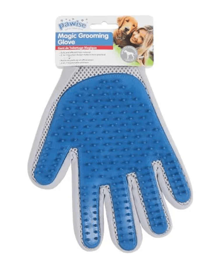Pawise - Grooming Glove, 4-in-1 Deshedding, Massaging & Hair Removal, For Dogs & Cats - 1 Glove