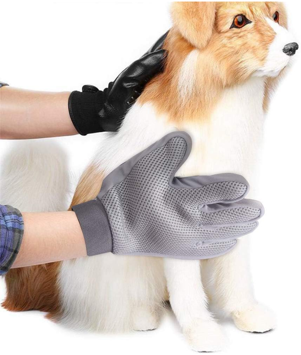Pawise - Grooming Glove, 4-in-1 Deshedding, Massaging & Hair Removal, For Dogs & Cats - 1 Glove