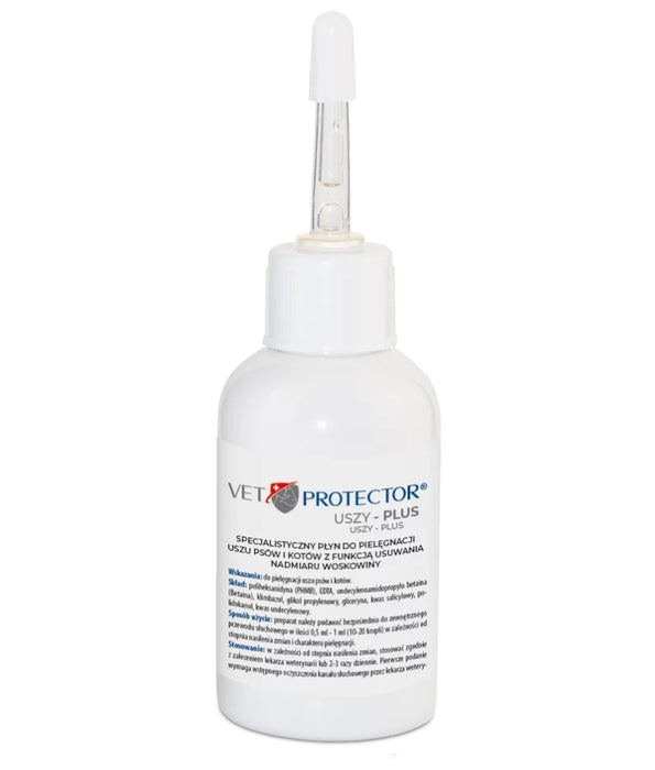 JM Sante - Vet Protector Ears Plus Ear Cleaning Solution, Antibacterial & Antifungal Formula, For Dogs & Cats - 50ml