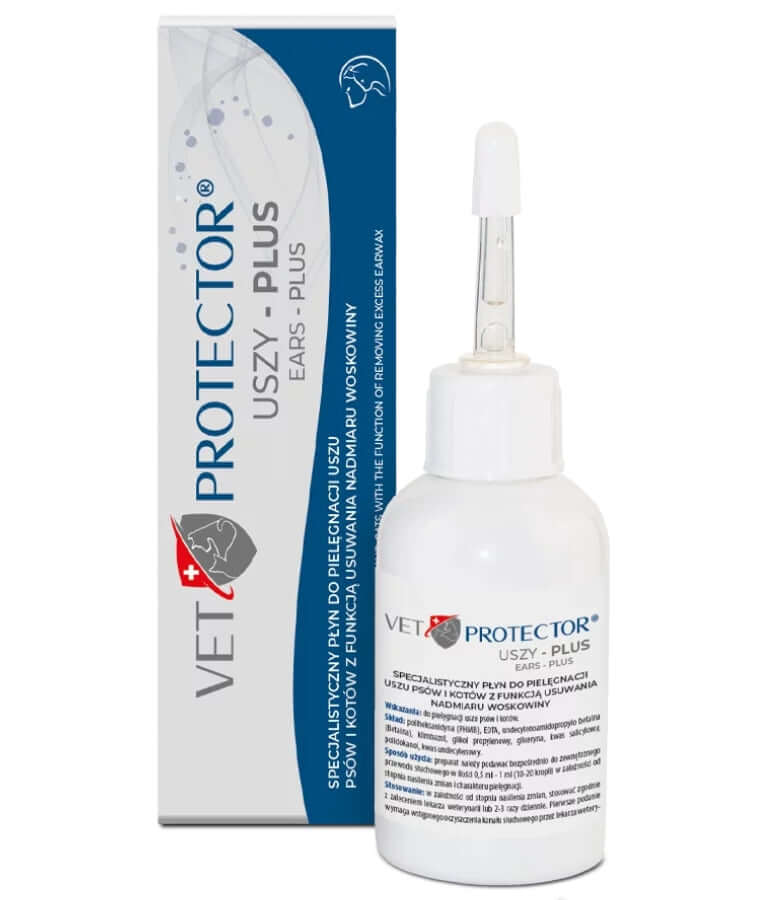 JM Sante - Vet Protector Ears Plus Ear Cleaning Solution, Antibacterial & Antifungal Formula, For Dogs & Cats - 50ml