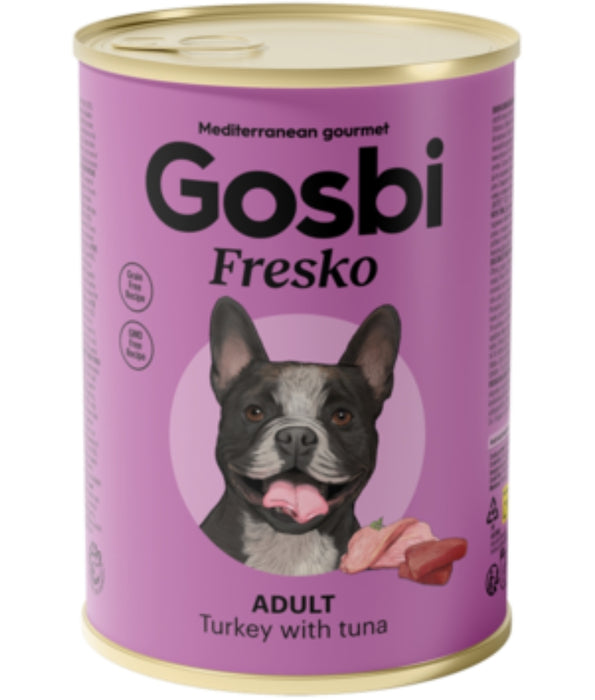 Gosbi - Plaisirs, Grain-Free Turkey & Tuna Adult Complementary Wet Dog Food, Weight Control 150g-400g