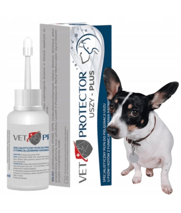 JM Sante - Vet Protector Ears Plus Ear Cleaning Solution, Antibacterial & Antifungal Formula, For Dogs & Cats - 50ml