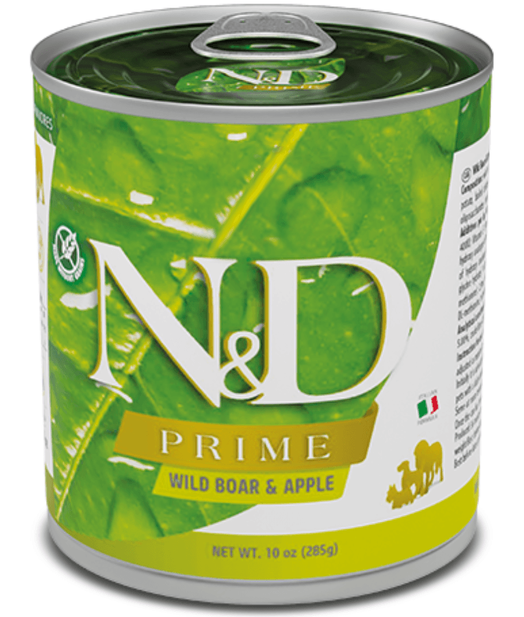 Farmina - N&D Wild Boar & Apple, Grain-Free, High Animal Protein, Low Glycemic, Adult All Breeds, Wet Dog Food - 285 g