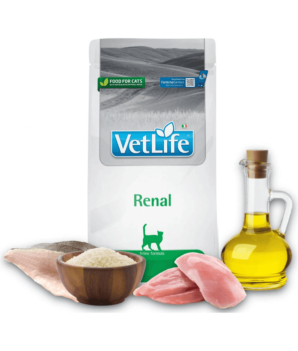 Farmina - Vet Life Renal Feline, Chicken & Fish, Low Protein, Low Phosphorus, Adult Dry Cat Food - 2 kg