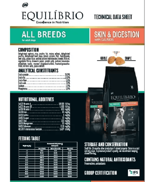 Equilibrio - Skin & Digestion Salmon 2kg-12kg