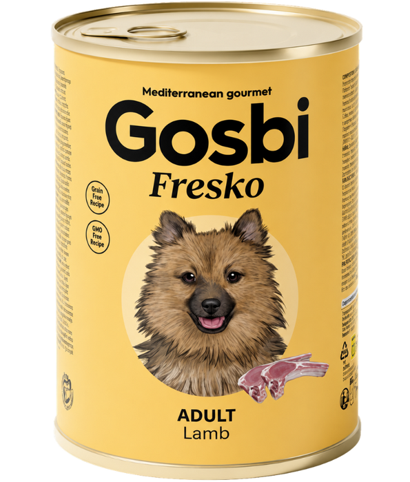 Gosbi - Plaisirs, Grain-Free Lamb Adult Complementary Wet Dog Food – Monoprotien Hypoallergenic For Sensitive Digestion 185g-400g