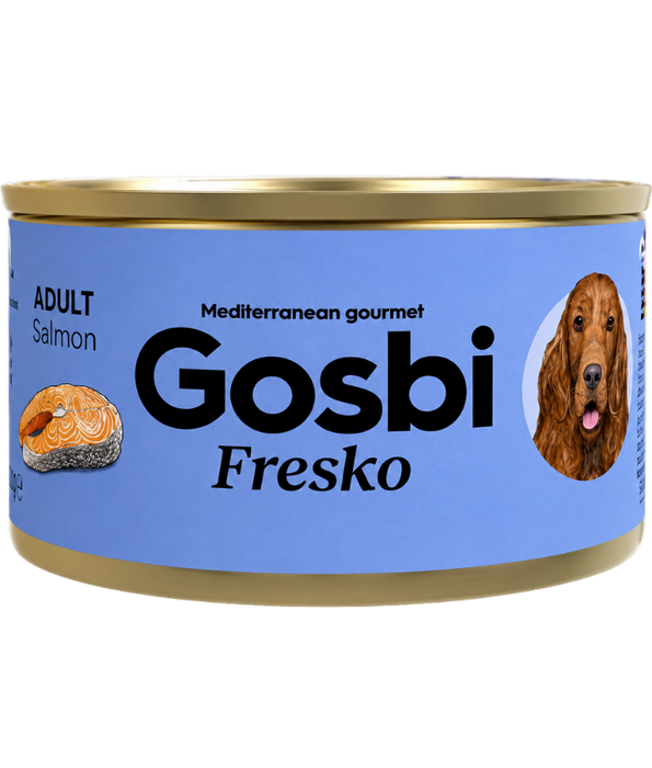 Gosbi - Fresko, Grain-Free Salmon Senior Complementary Wet Dog Food – Hypoallergenic, Monoprotein, All-Natural 185g