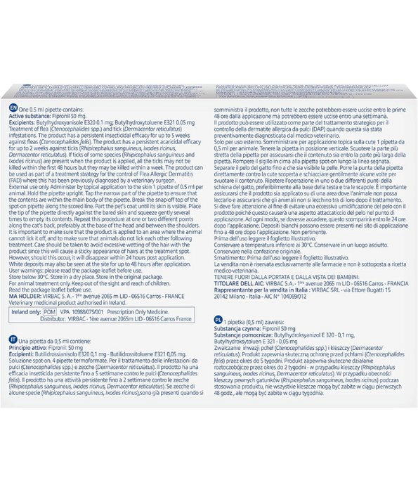 Virbac - Effipro Spot On For Cats 2-6 kg (Sold per Pipette)