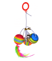Trixie - Foam Rainbow Balls on Elastic Band - 80 x 3.5 Cm