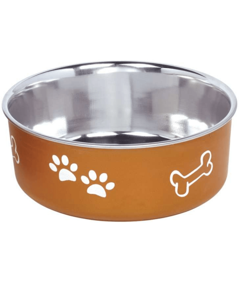 Nobby - Fusion Copper Stainless Steel Dog Bowl, Non-Slip Rubber Base, Dishwasher Safe, Durable Feeding Bowl, Medium Size - 16 cm 0.94 Liter