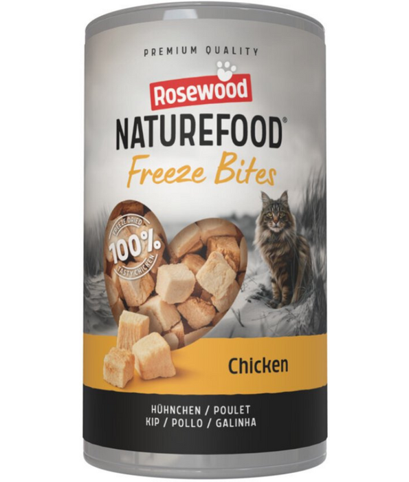 Rosewood – Naturefood Freeze Bites Chicken, Freeze-Dried, Grain-Free, High-Protein, All Life Stages Cat Treats - 30g