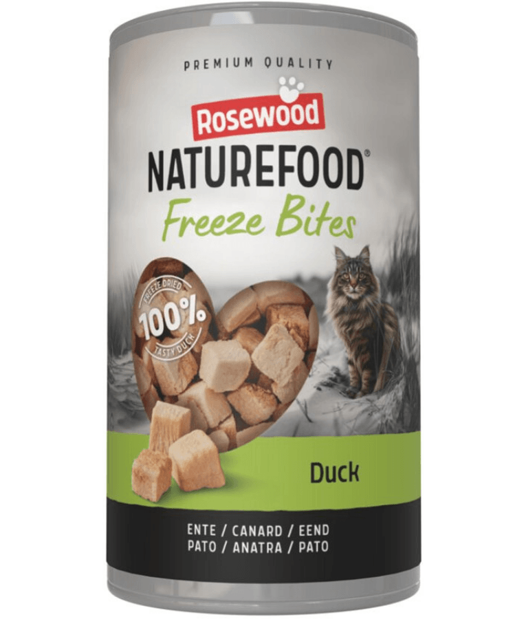 Rosewood - Naturefood Freeze Bites Duck, Freeze-Dried, Grain-Free, High-Protein, All Life Stages Cat Treats - 30g
