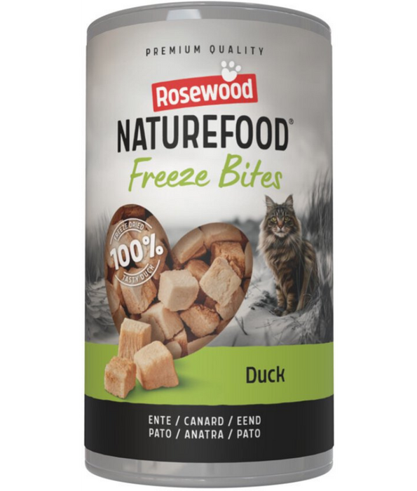 Rosewood - Naturefood Freeze Bites Duck, Freeze-Dried, Grain-Free, High-Protein, All Life Stages Cat Treats - 30g