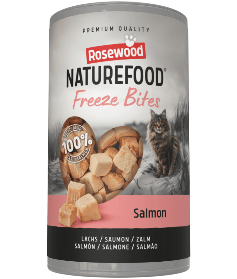 Rosewood - Naturefood Freeze Bites Salmon, Freeze-Dried, Grain-Free, High-Protein, All Life Stages Cat Treats - 20g