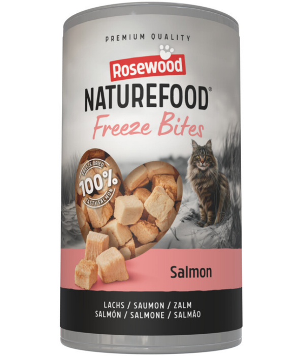 Rosewood - Naturefood Freeze Bites Salmon, Freeze-Dried, Grain-Free, High-Protein, All Life Stages Cat Treats - 20g