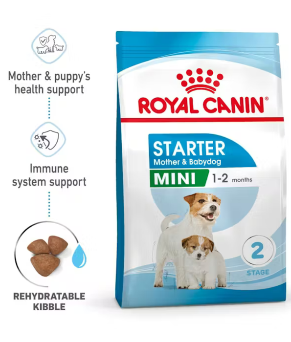 Royal Canin - Mini Starter Mother & Babydog, Chicken, Immune Support, Digestive Health, Mini Breed Dog Dry Dog Food - 4 kg