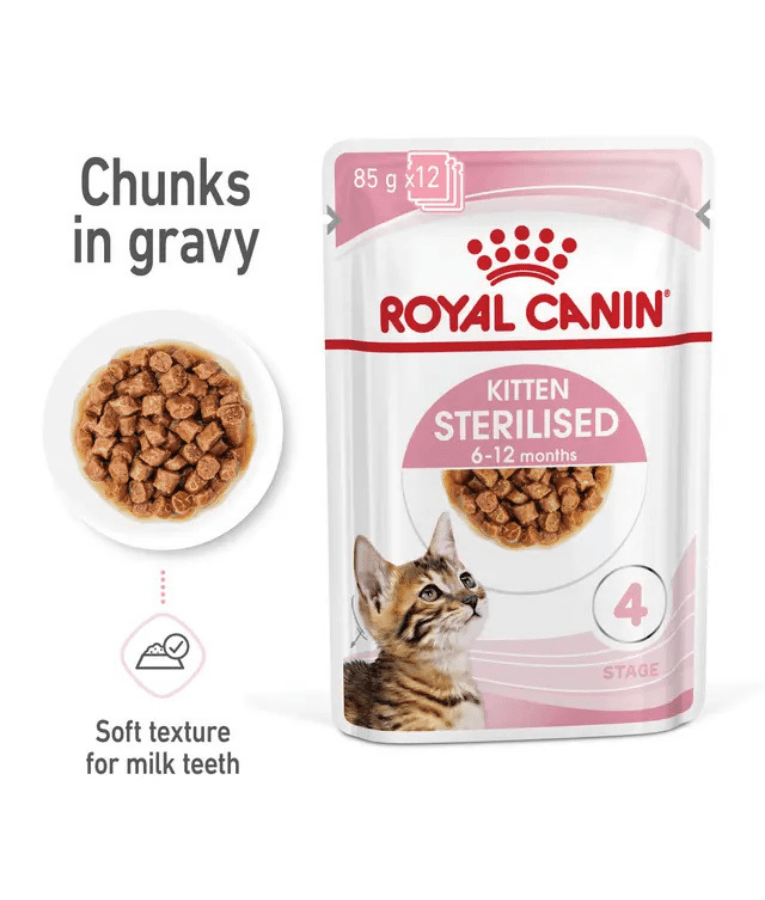 Royal Canin - Sterilised Kitten in Gravy, Growth & Weight Control - 85g