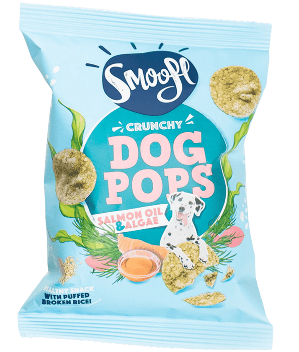 Smoofl - Dog Pops Salmon Oil & Algae, Rice-Based Low Fat Treat, Omega 3 Support, All Breed Sizes Adult - 24 g