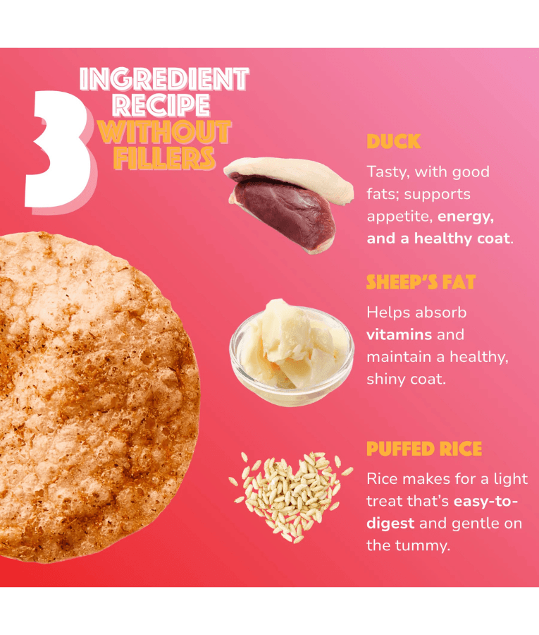 Smoofl - Dog Chips Duck, Rice-Based Low Calorie Treat, Mono Protein, Easy to Digest, Adult, All Breed Sizes - 50 g