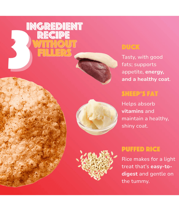 Smoofl - Dog Chips Duck, Rice-Based Low Calorie Treat, Mono Protein, Easy to Digest, Adult, All Breed Sizes - 50 g